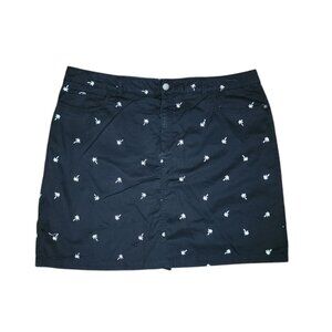 Croft & Barrow Skort Womens Size 18 Black White Palm Trees Pockets Stretch